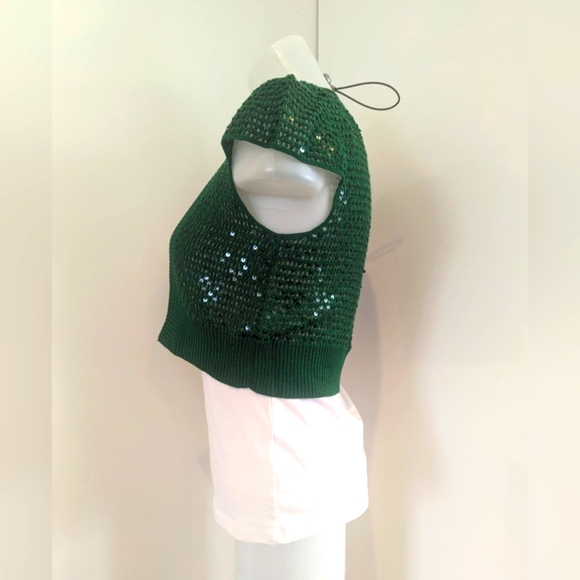 BCBG Emerald Green Sequined Knit Shrug; Likely Size XS - Picture 5 of 9